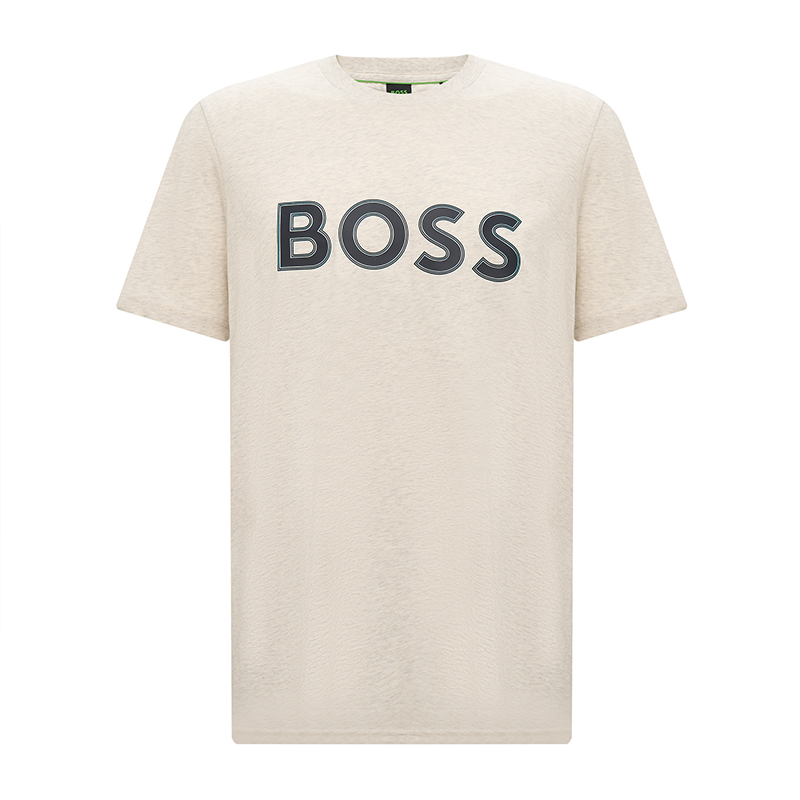 

Футболка с принтом логотипа HUGO BOSS, экрю