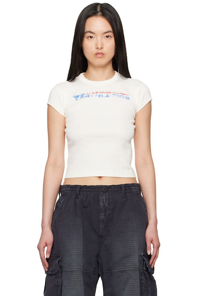 

Футболка с винтажным логотипом Alexanderwang.T, белый