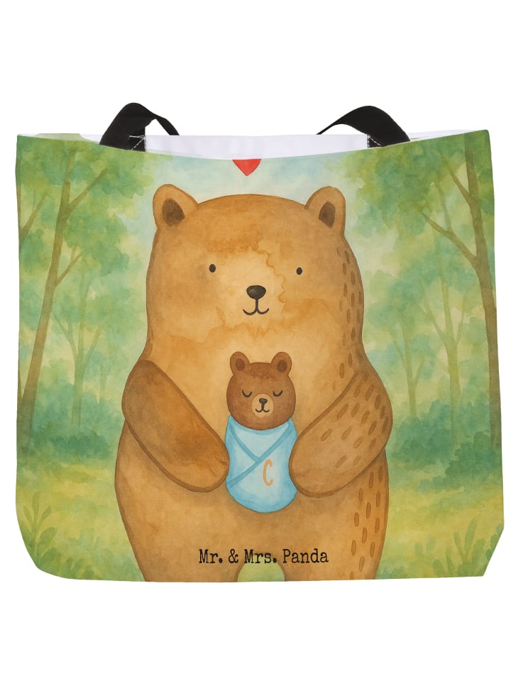 

Mr. & Mrs. Panda Сумка-шоппер с изображением медвежонка без надписи, белого цвета