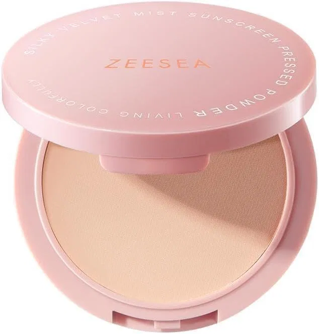Пудра компактная солнцезащитная Zeesea Velvet Sunscreen Powder SPF25 PA+++, 8 г, 01 Natural Color