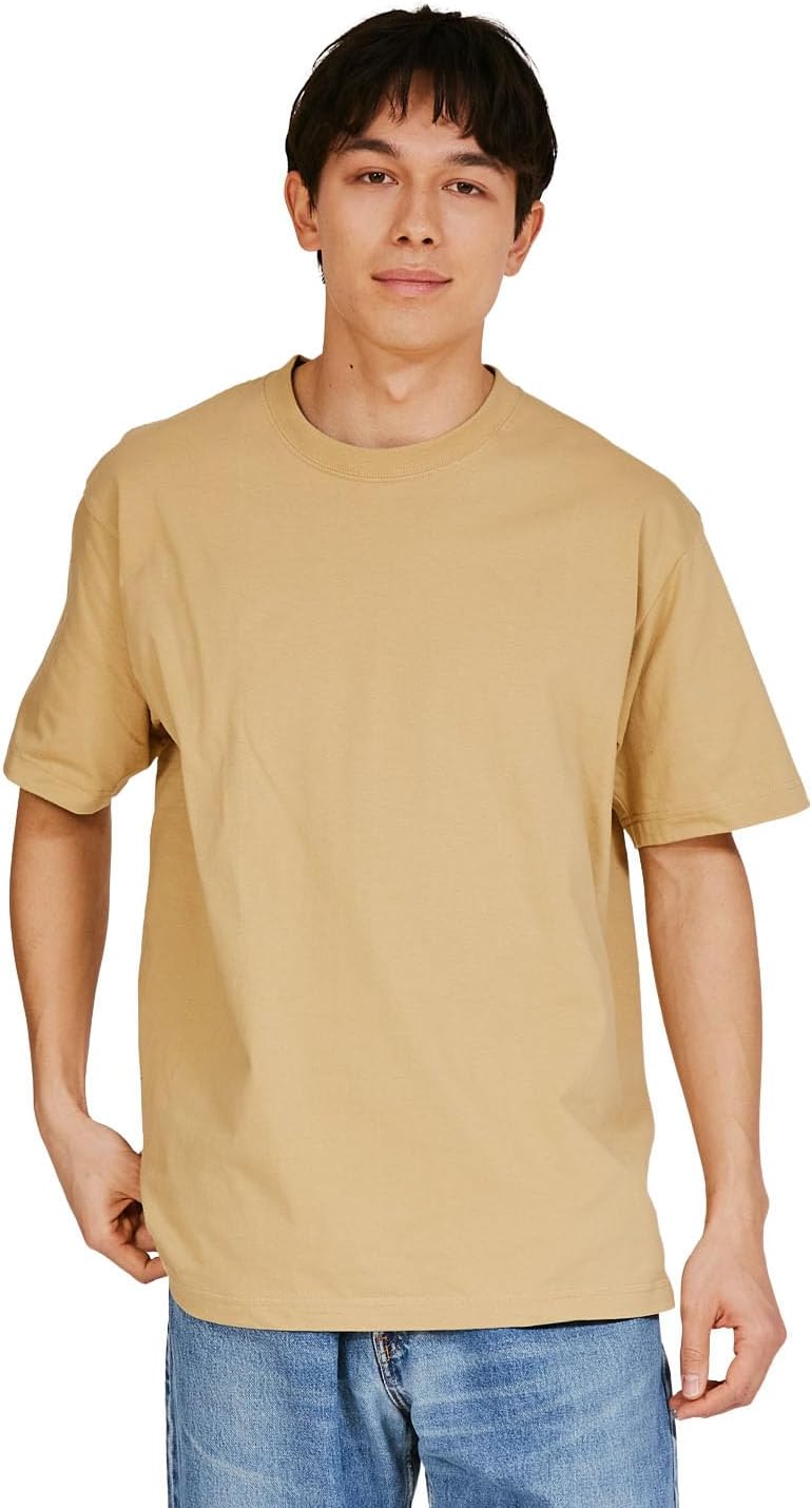 

Футболка Hanes Beefy, Beefy-T, комплект из 1 предмета, 100% хлопок, плотная ткань, футболка из высококачественной ткани, H5180, мужская, песочный