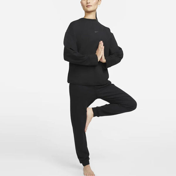 Свитер yoga luxe casual sports round neck pullover hoodie black Nike, черный — фото 3