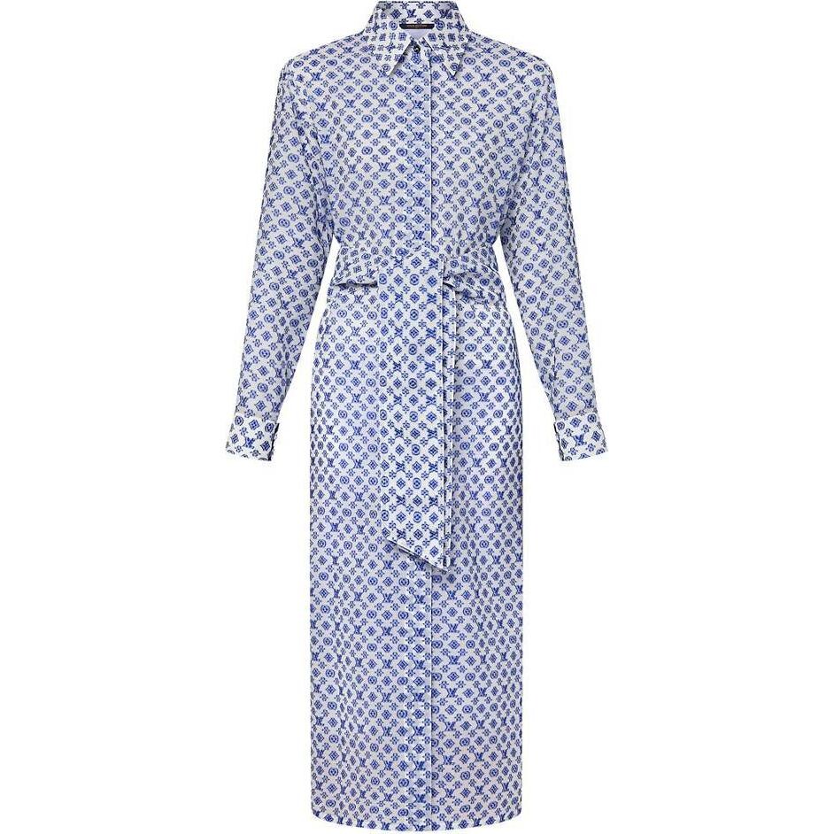 

Платье с длинными рукавами женское синее Louis Vuitton