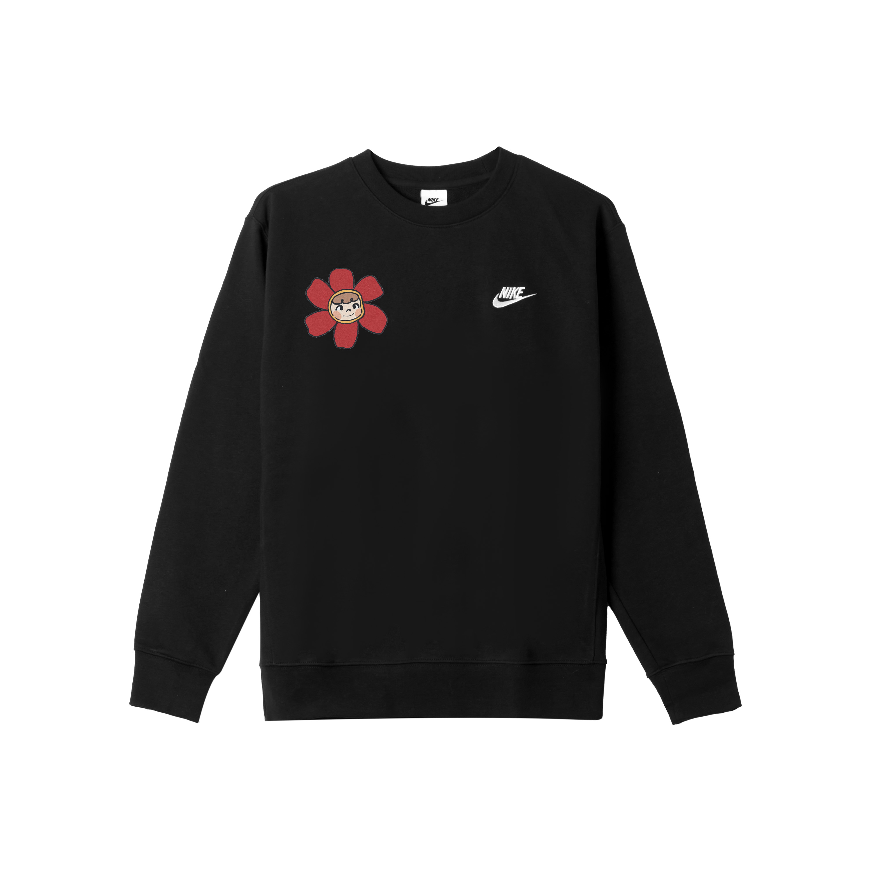 

Nike Мужская толстовка с круглым вырезом, черная, средней толщины