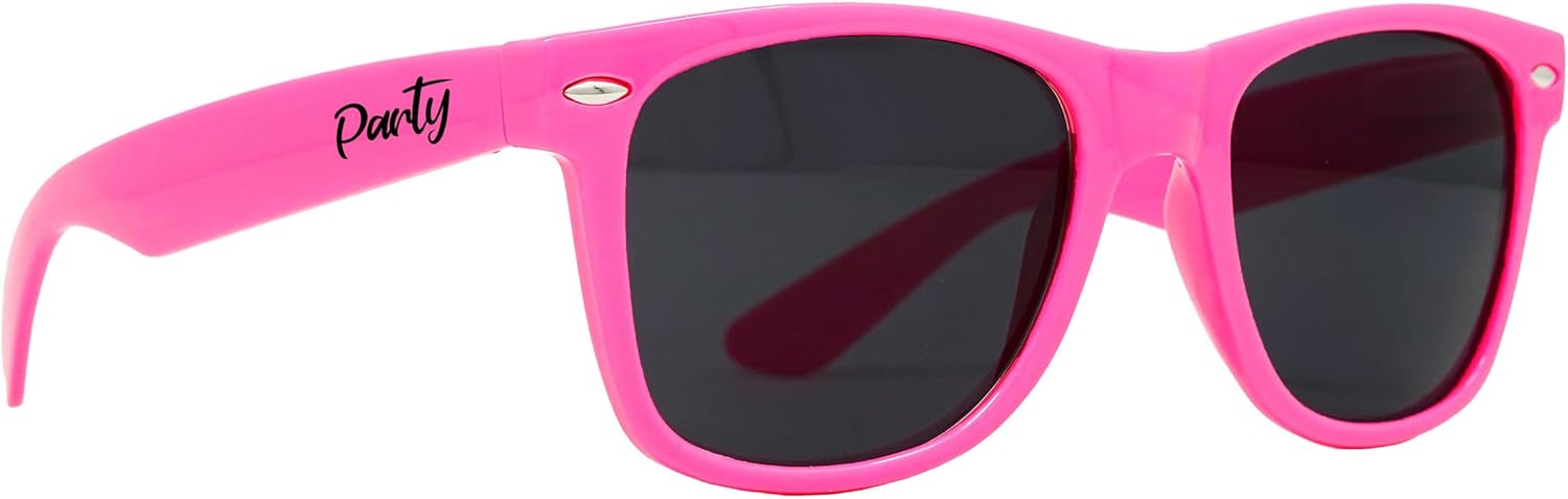 

Стильные поляризованные солнцезащитные очки Funky Junque в стиле ретро — защита от УФ-излучения, классические очки унисекс — для девичника, однотонные, в выгодных комплектах, I'll Bring the - Party (Hot Pink)