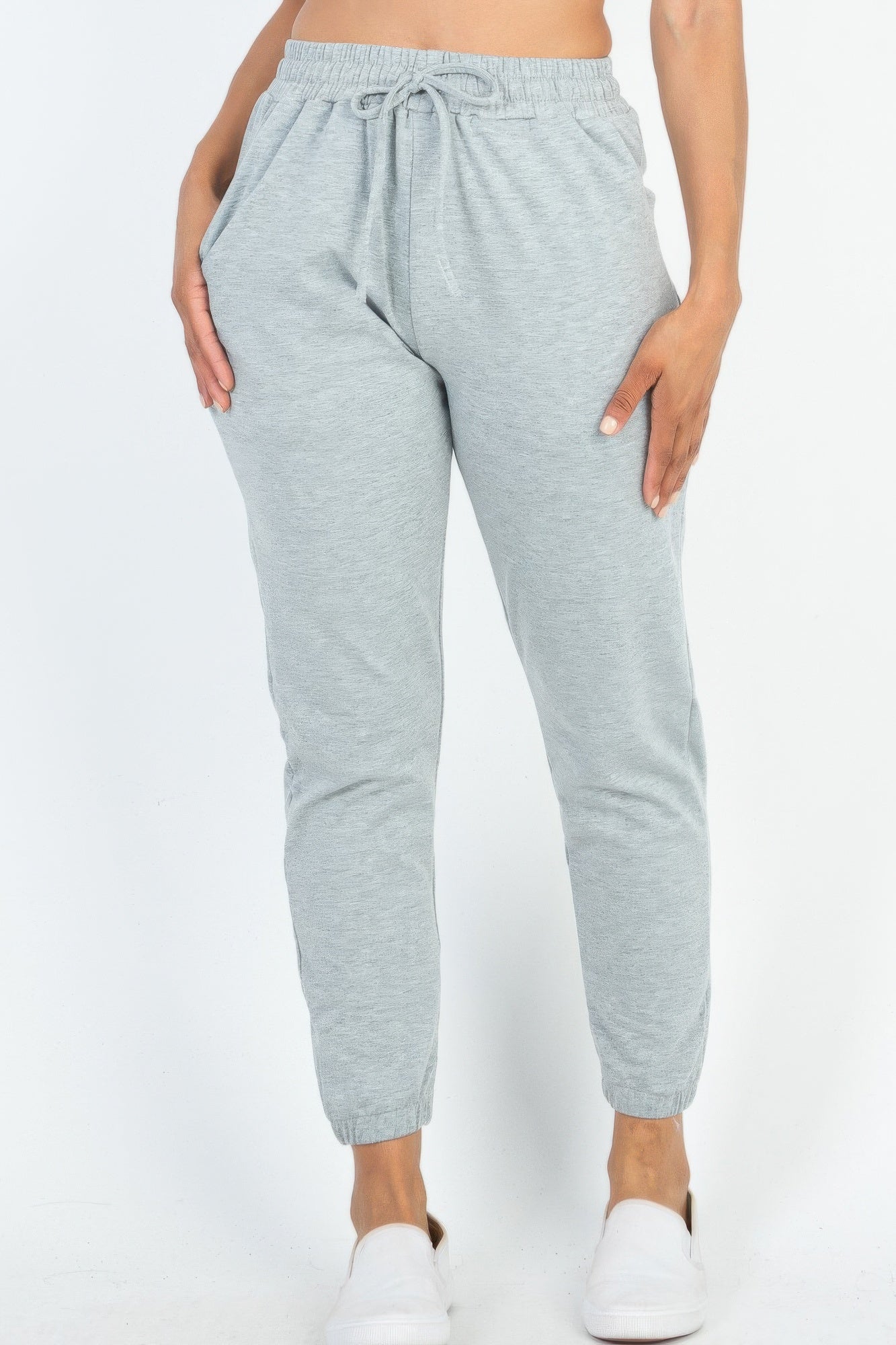 

FASHNZFAB женские брюки-джоггеры из французского трикотажа, цвет heather gray