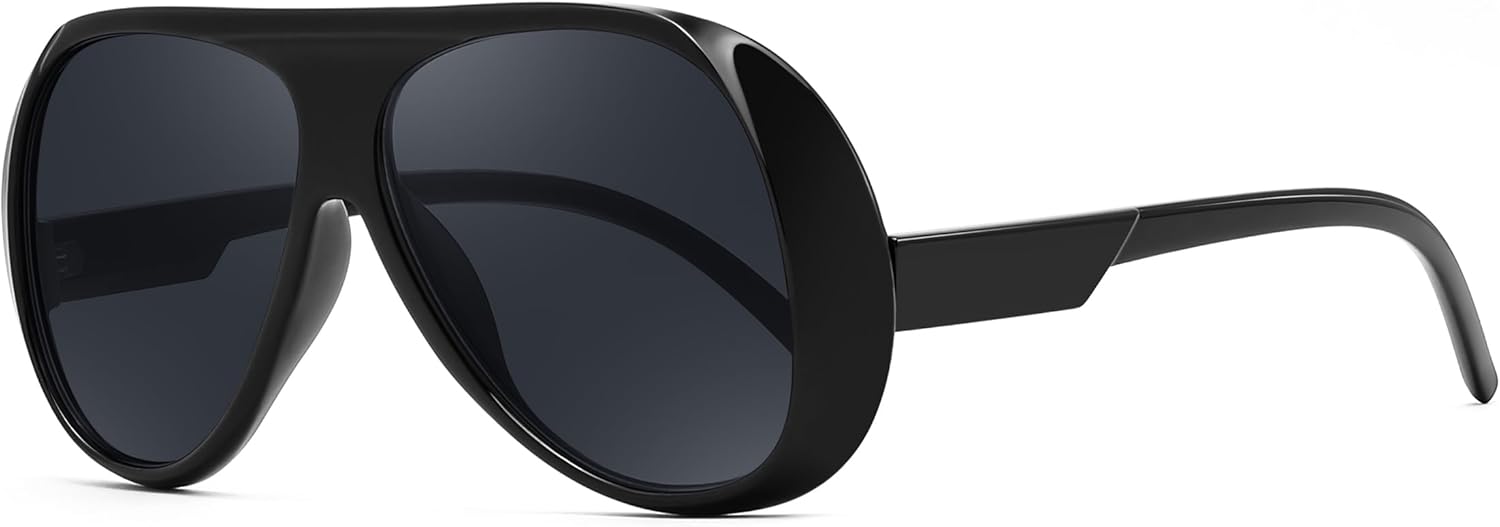 

Солнцезащитные очки-авиаторы FEISEDY в стиле ретро, ​​большие, большие, для женщин и мужчин, модные, винтажные, в стиле 70-х, квадратные, модель B0344, Black Frame Grey Lens