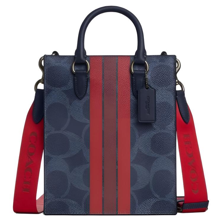 

COACH Сумка-шоппер Dylan Coated Canvas, шоппер, сумка через плечо, маленькая мужская сумка синяя и красная