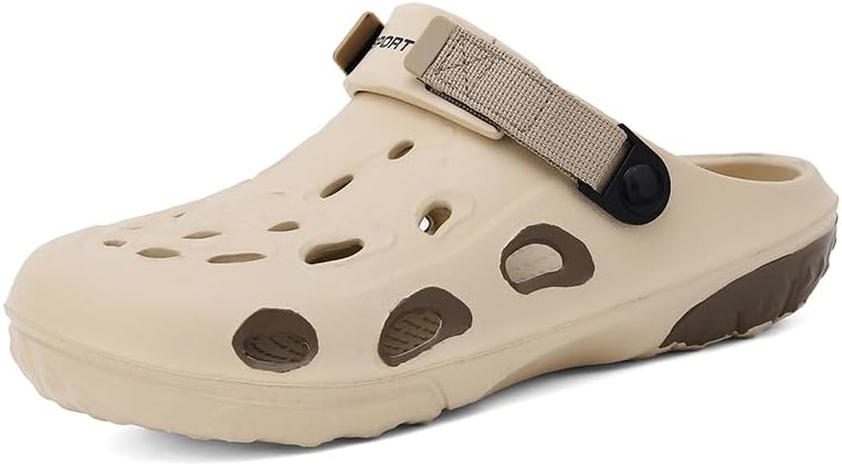 

Мужские сабо для сада, взрослые обувь на лето, удобные спортивные сандалии, пляжные водные туфли, повседневные тапочки, легкие, дышащие, нескользящие Miluoluo, хаки