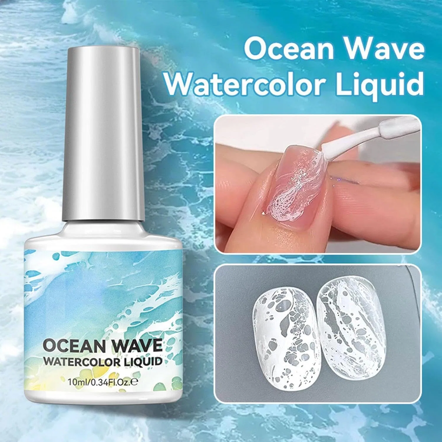 Гель-лак «Wave Gel» 10 мл с эффектом акварели для ногтей Generisch — фото 3