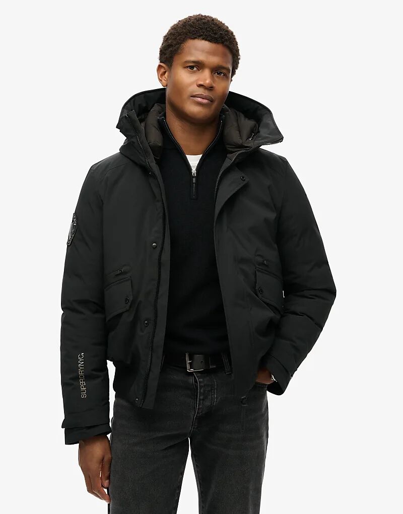 

Утепленная куртка-бомбер City черного цвета Superdry