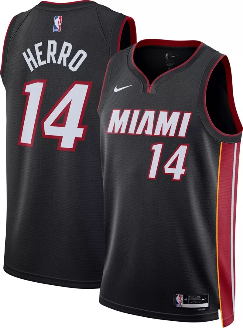 

Мужская черная майка Nike Miami Heat Tyler Herro #14 Dri-FIT Swingman