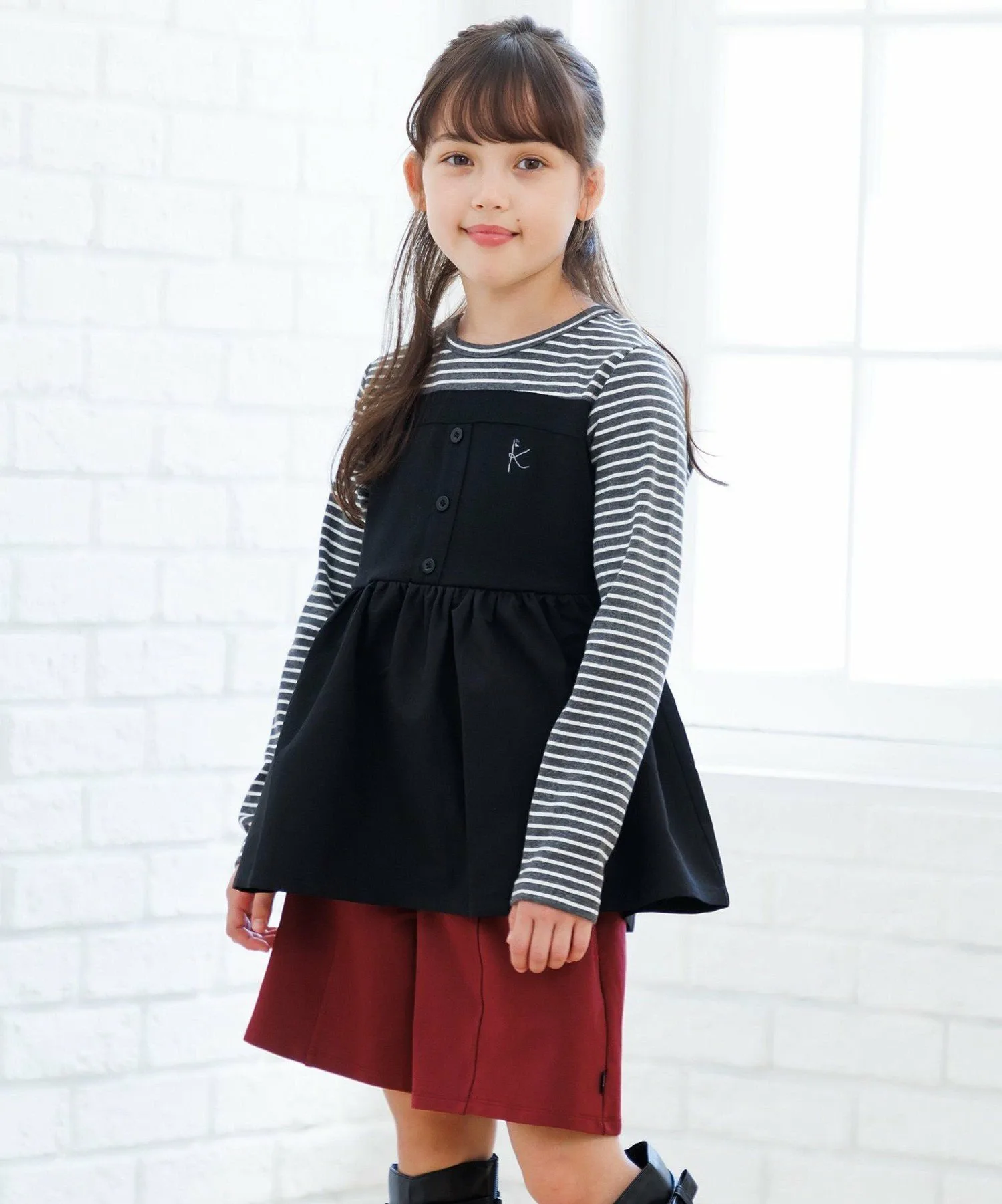 [110-140 см] Футболка-бюстье с застежкой Kids Suite, Black [005]
