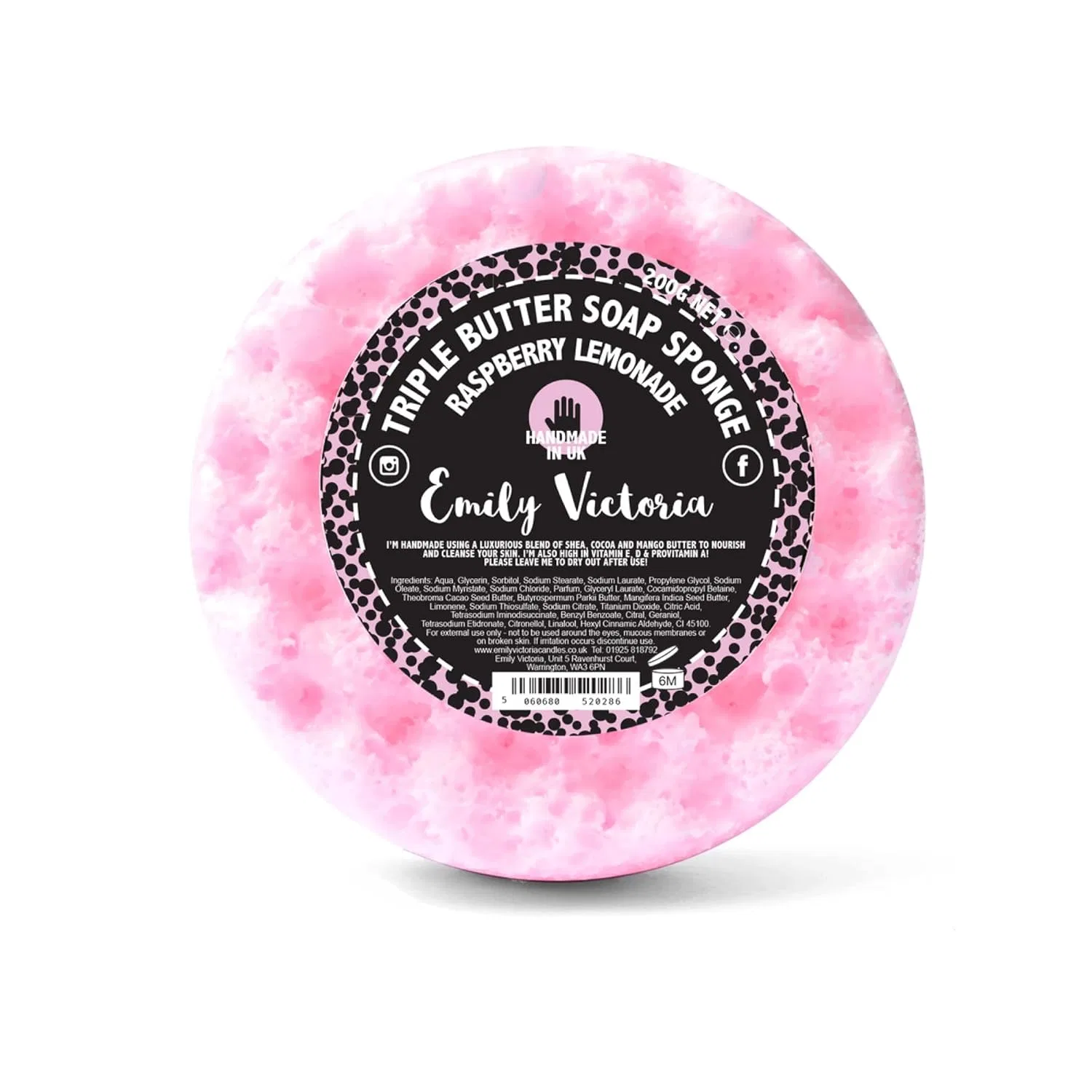 Мыльная губка с тремя маслами Raspberry Lemonade от Emily Victoria Emily Victoria