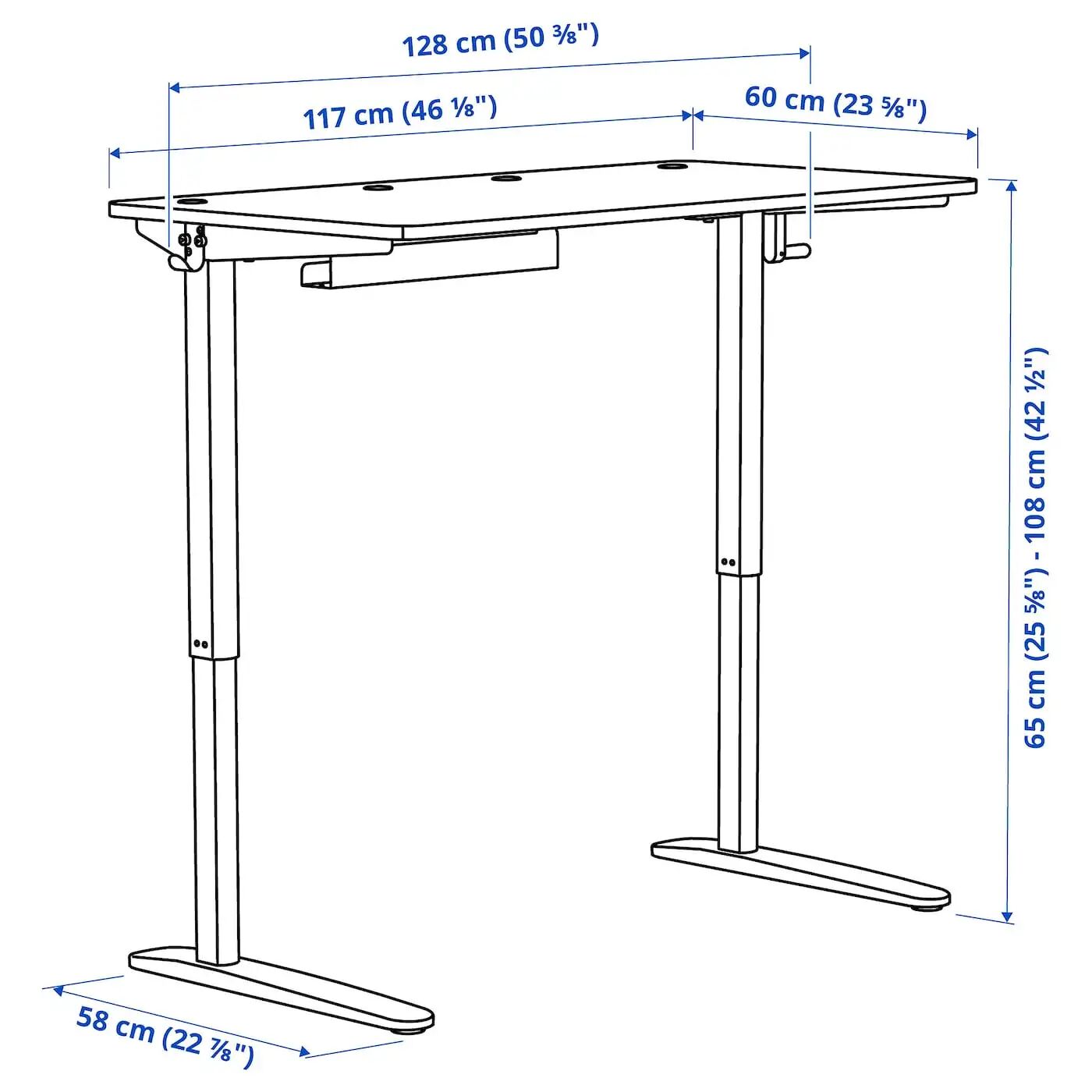 Комбинированный стол для работы сидя/стоя RELATERA IKEA, 117x60 см, серо-зеленый — фото 3