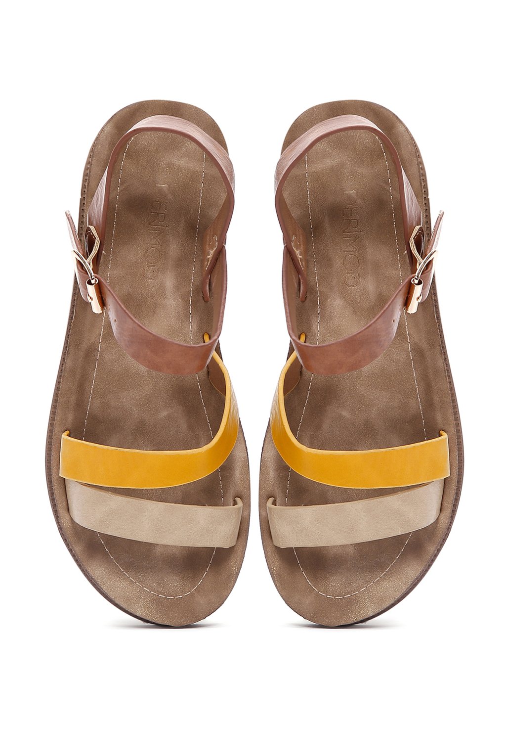 Босоножки на танкетке Platform sandals Derimod, светло-коричневый — фото 3