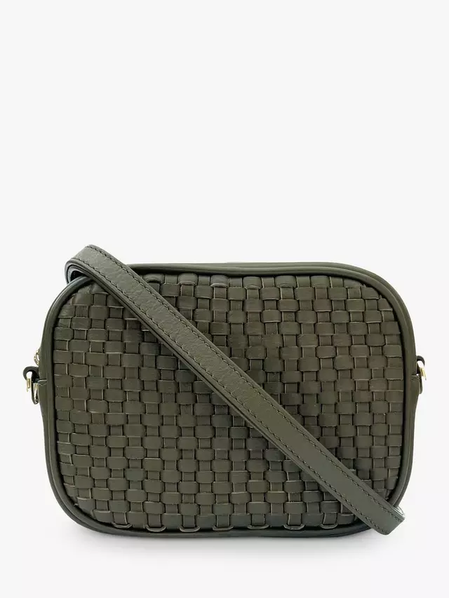 

Сумка Apatchy The Penelope Woven Leather Camera, цвет olive/green