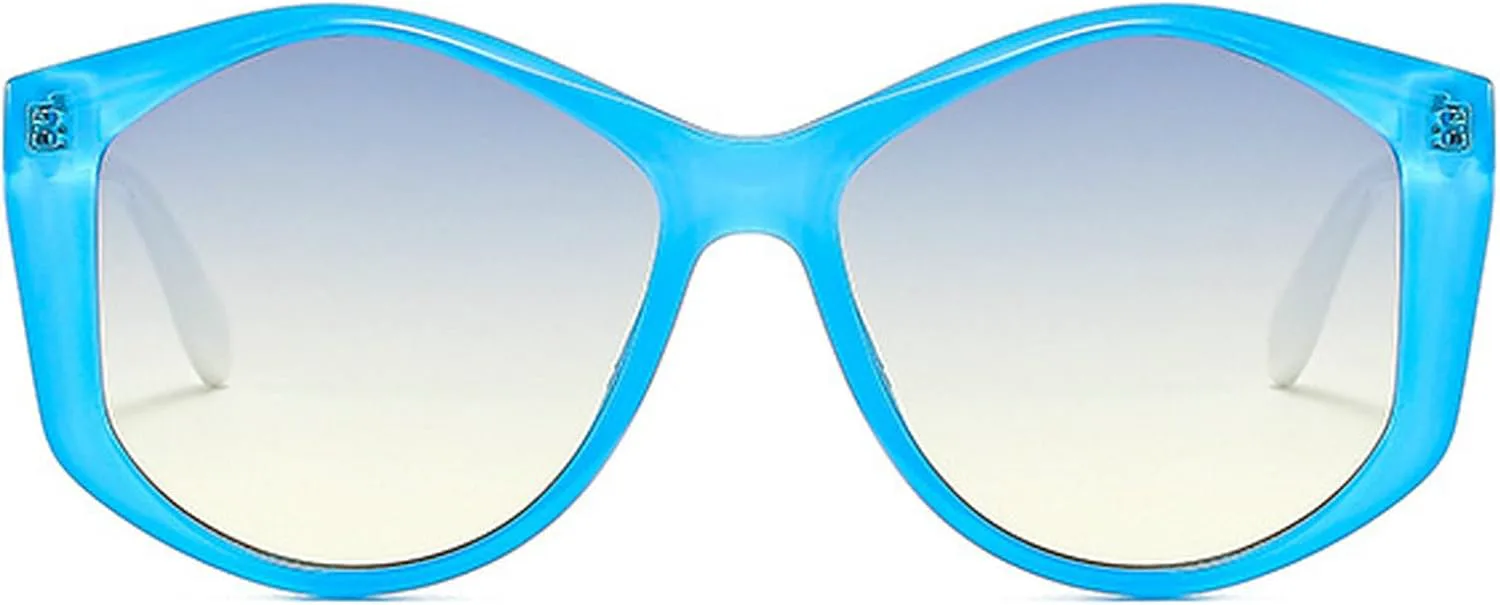 

Солнцезащитные очки Polygon Round для женщин и мужчин, роскошные солнцезащитные очки в винтажном стиле, женские очки с защитой от УФ-излучения UV400 mincl, Blue