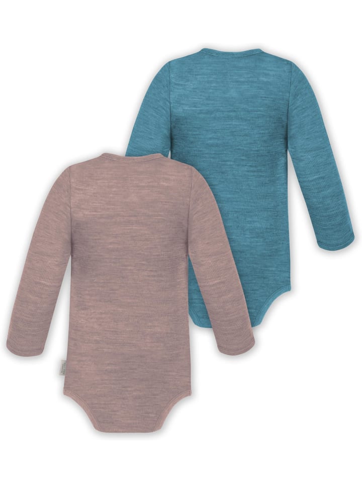 Normani Outdoor Sports Комплект из 2 унисекс боди-слингов с длинными рукавами для младенцев, розово-голубого цвета — фото 2
