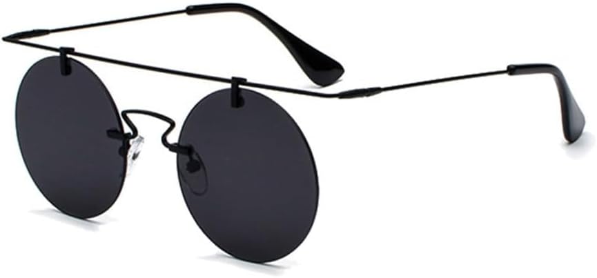 

Модные очки 2027 года для мужчин и женщин: классические круглые безободковые солнцезащитные очки в стиле стимпанк, винтажные очки с защитой от УФ-излучения UV400 MTZJH, 1