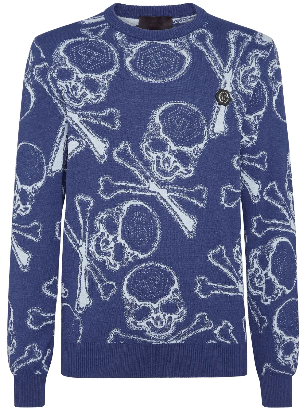 

Джемпер с узором Skull Philipp Plein, синий
