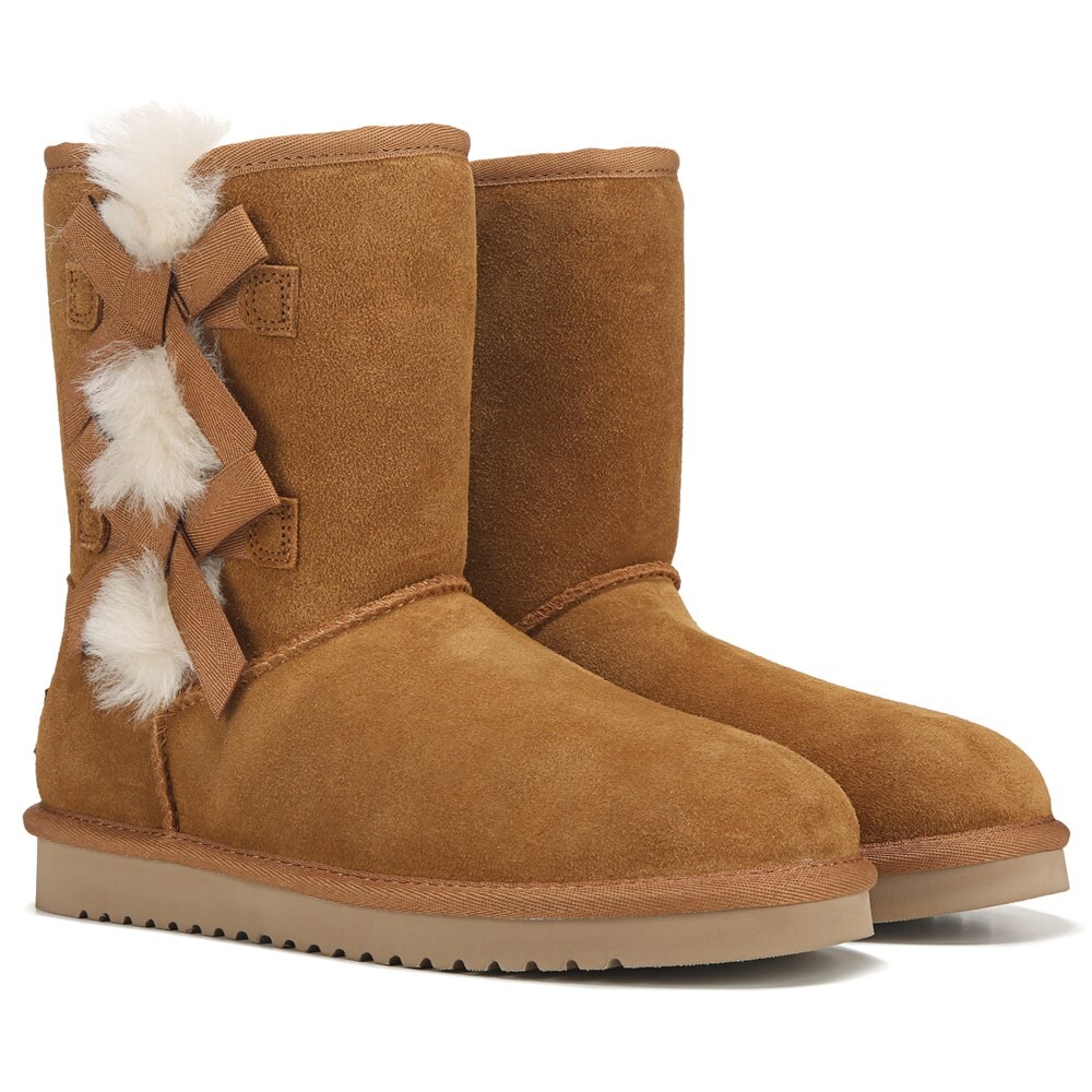 

Женские короткие зимние ботинки Victoria Koolaburra By Ugg, каштановый