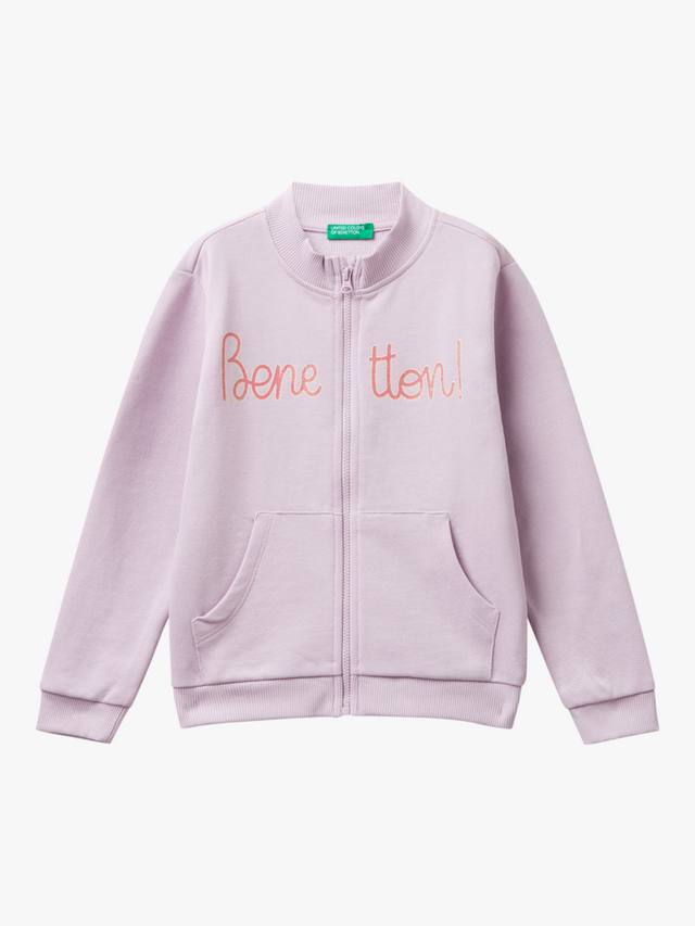

Детский хлопковый худи с логотипом Benetton, Violet