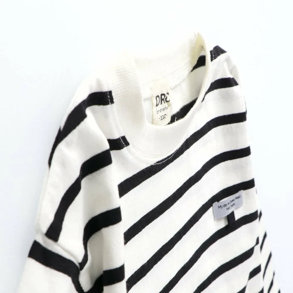 Полосатая футболка с длинными рукавами и петлей для именной бирки. Branshes, off white — фото 3