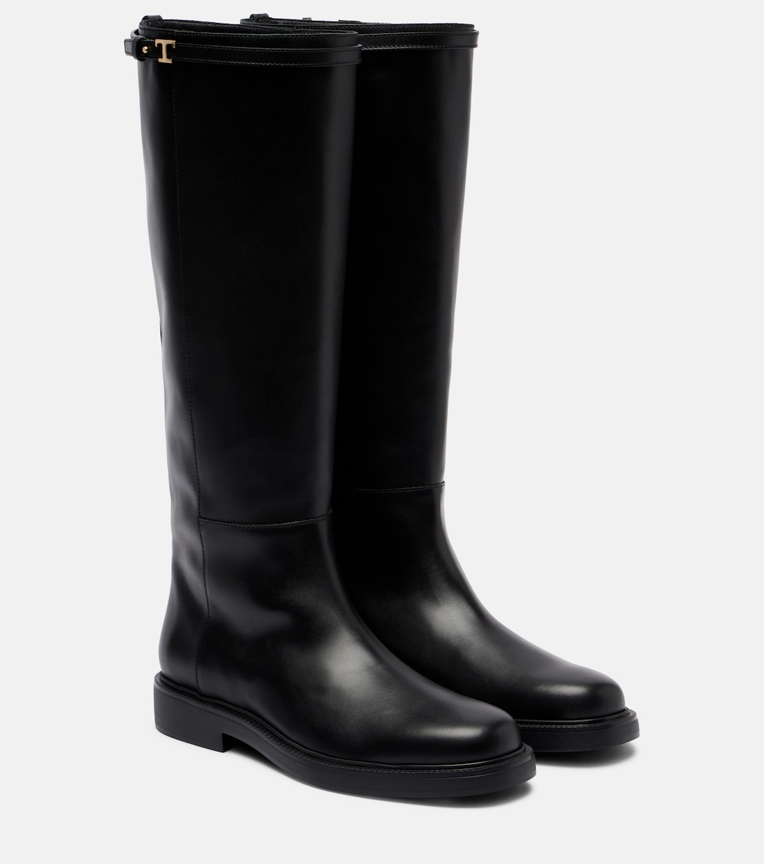 Кожаные сапоги до колена Tod's, Nero