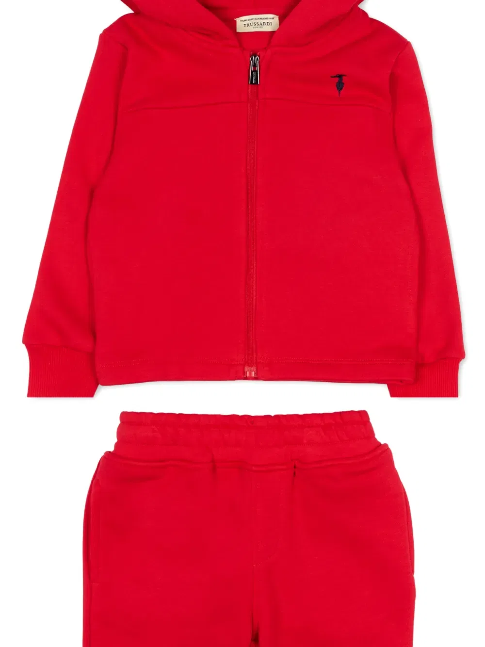 Спортивный костюм с капюшоном на молнии Trussardi Junior, красный — фото 3