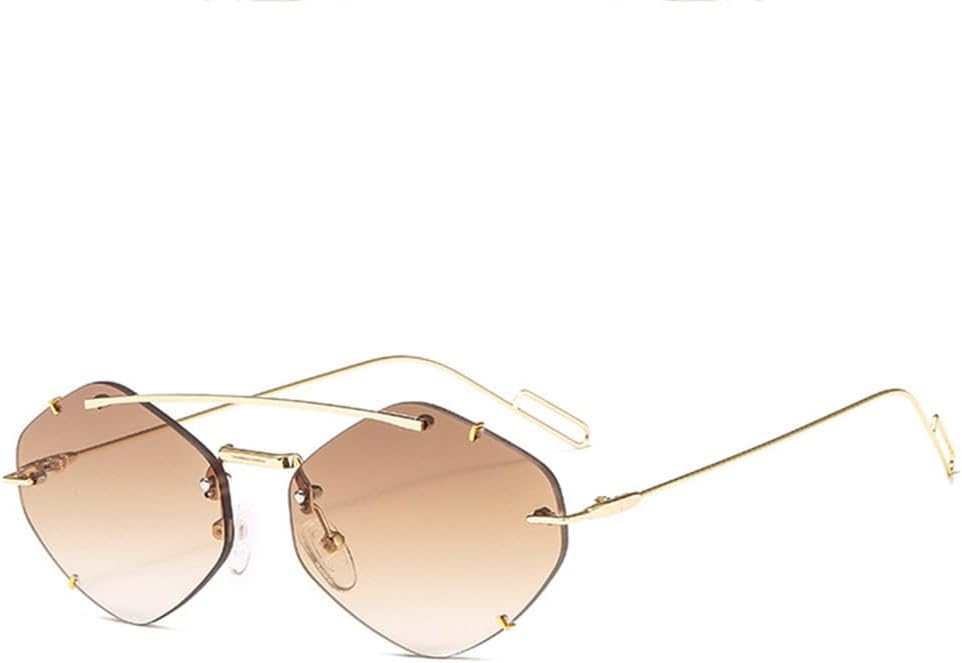 

Ретро овальные металлические солнцезащитные очки для мужчин и женщин в стиле стимпанк, без оправы, многоугольные очки для женщин, защита от ультрафиолета UV400 KTUCN, Gradient Tea