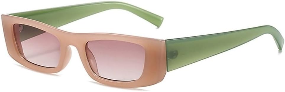 

Ретро маленькие прямоугольные солнцезащитные очки-гелевые очка для женщин с градиентным переходом цвета, защита от УФ-излучения UV400, модные сине-желтые солнцезащитные очки SKFGNX, Jelly Tea Green Tea