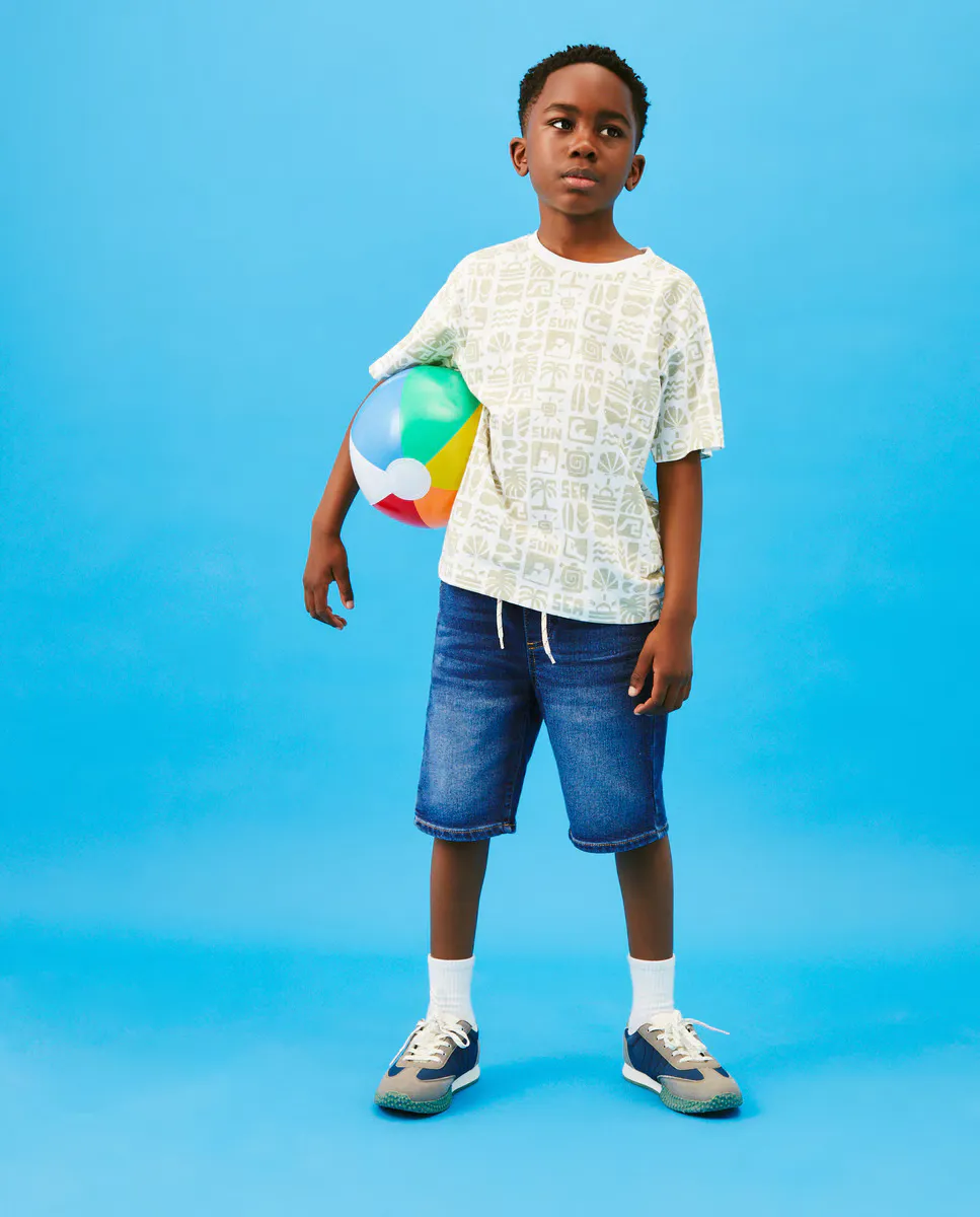 

Плюшевые джинсовые шорты для мальчиков Kids El Corte Inglés, бледно-голубой