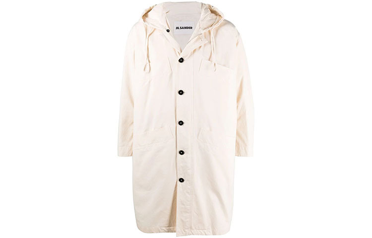 

JIL SANDER Укороченное худи парка, White