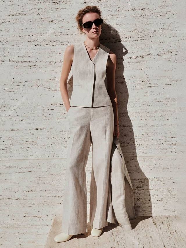 

Брюки Alessia из чистого льна Hobbs, Neutral