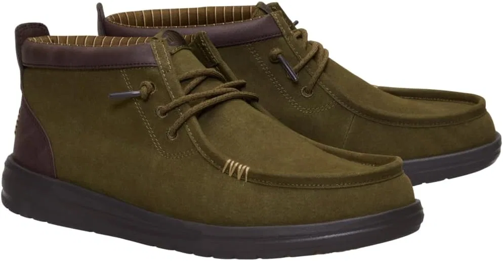 Лоферы HEYDUDE Wally Mid GripR Warmth, Dark Olive/Mole Brown — фото 2