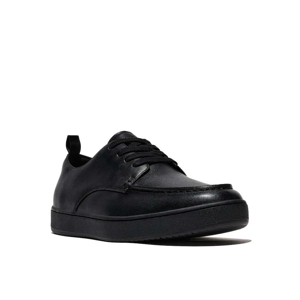 Мужские чёрные кожаные мокасины Craft Q Leather Moc Derby от Fitflop — фото 3