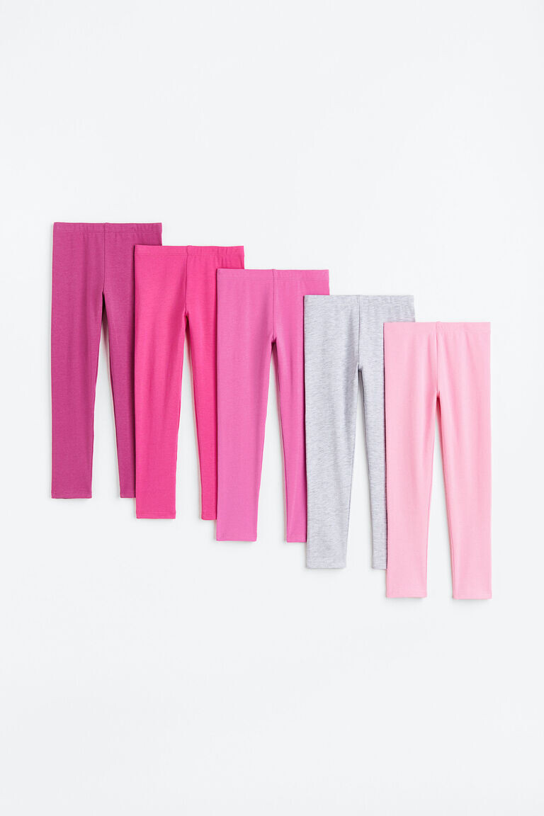 

Комплект из 5 леггинсов из джерси H&M, розовый