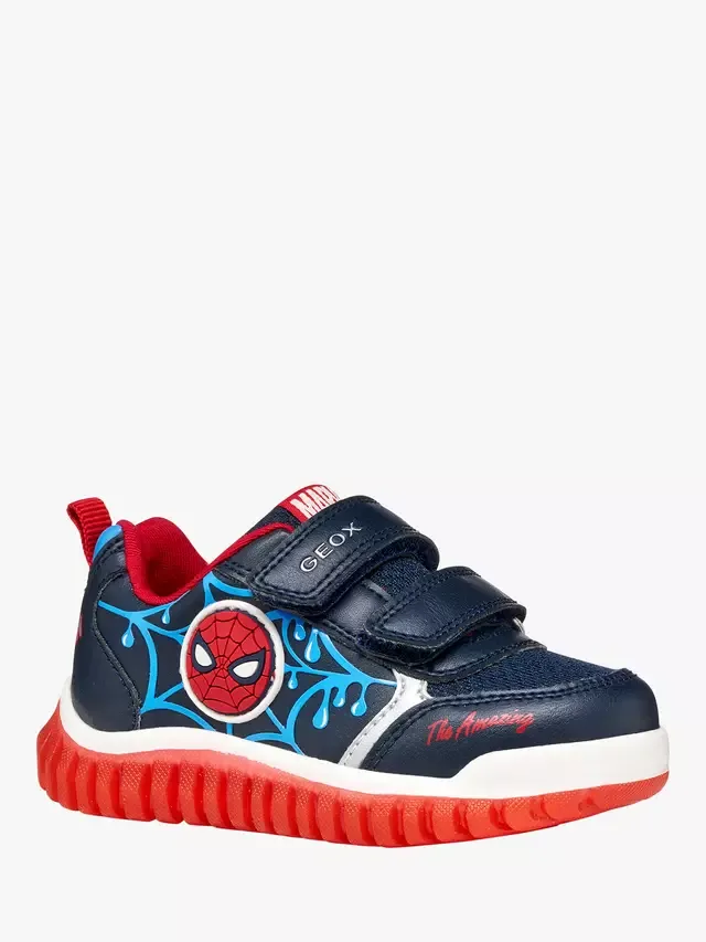 Детские кроссовки Lightyloo Spiderman со светящимися элементами, темно-синие/лазурные Geox — фото 3