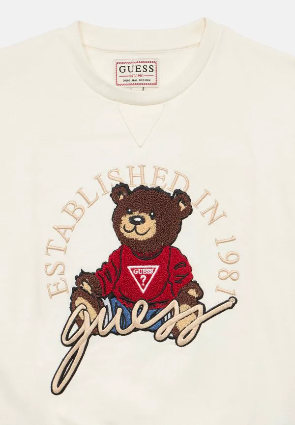 Детская спортивная толстовка унисекс большого размера Guess, Cream White — фото 3