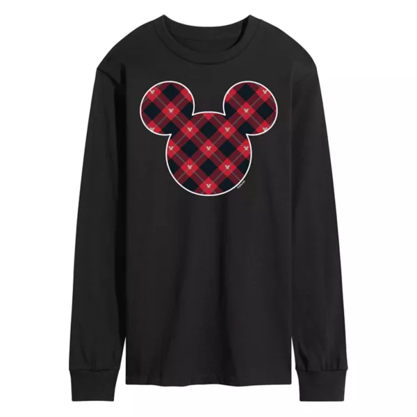 

Мужская рубашка в клетку с силуэтом Микки Мауса Disney, черный