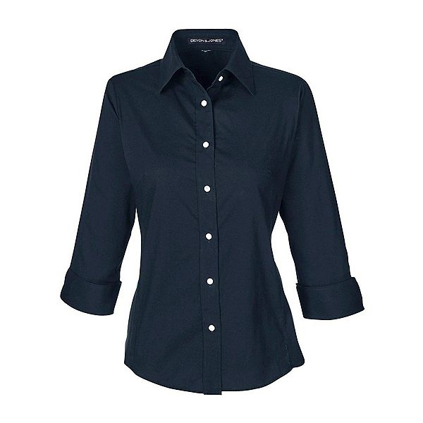 

Женская рубашка из поплина с коротким рукавом и эластичной посадкой Devon & Jones, Navy