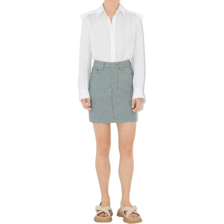 Юбка джинсовая EKD jacquard Burberry, Denim синий — фото 4