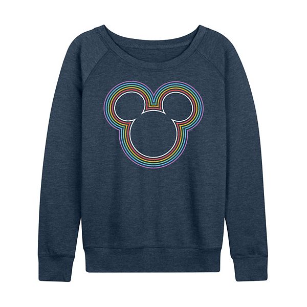 

Футболка с длинным рукавом French Terry Plus Size Mickey Rainbow Outline Disney, Heather Indigo