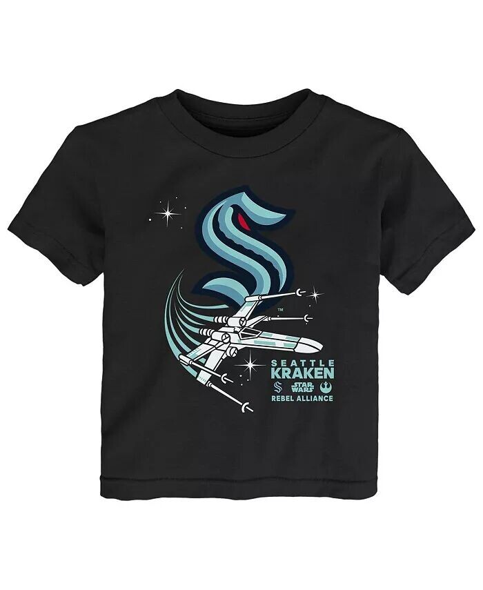 

Черная футболка Seattle Kraken Star Wars Rebel Alliance для малышей Outerstuff
