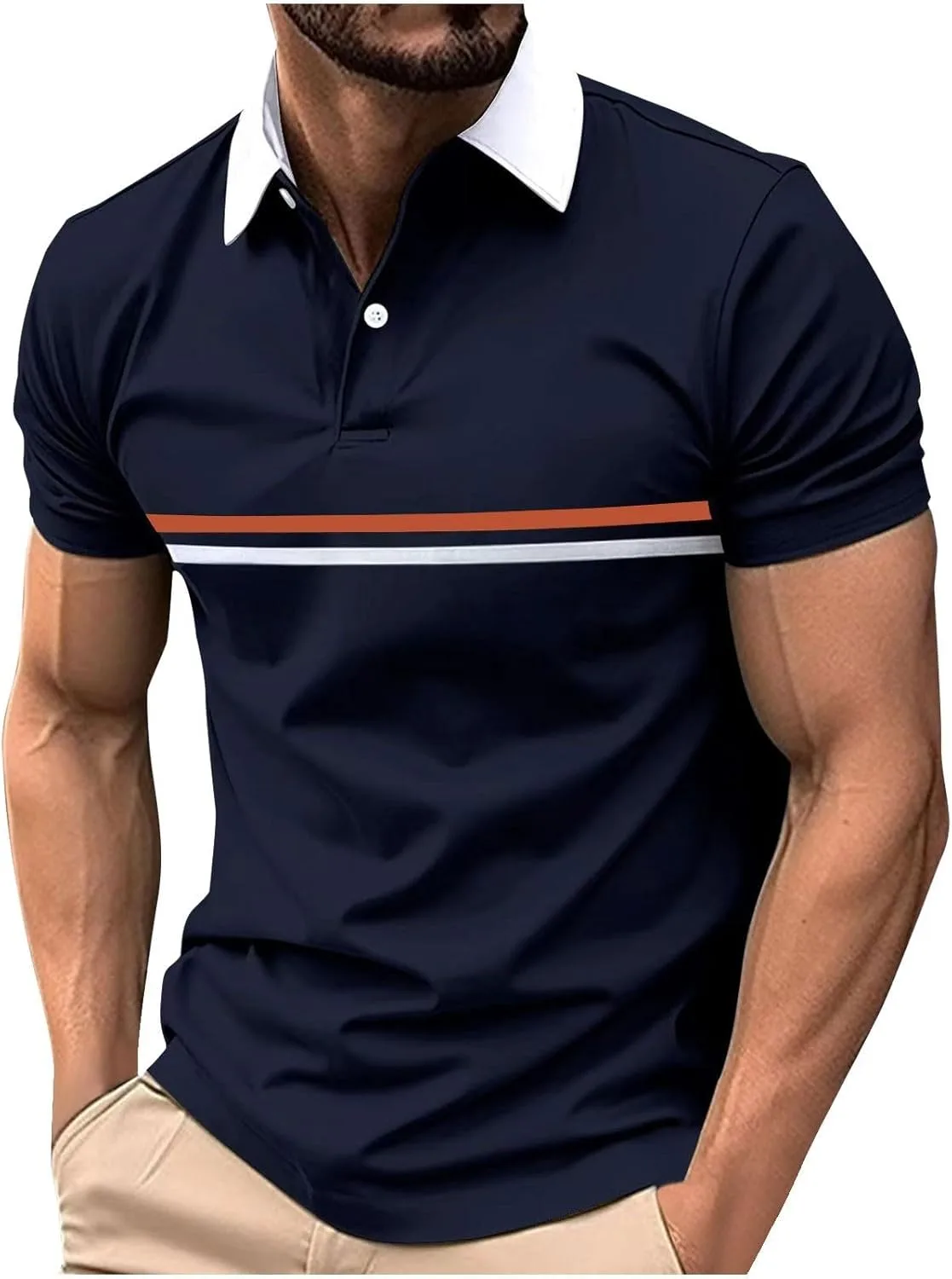 

Мужская футболка для гольфа Big and Tall с коротким рукавом и молнией на четверть