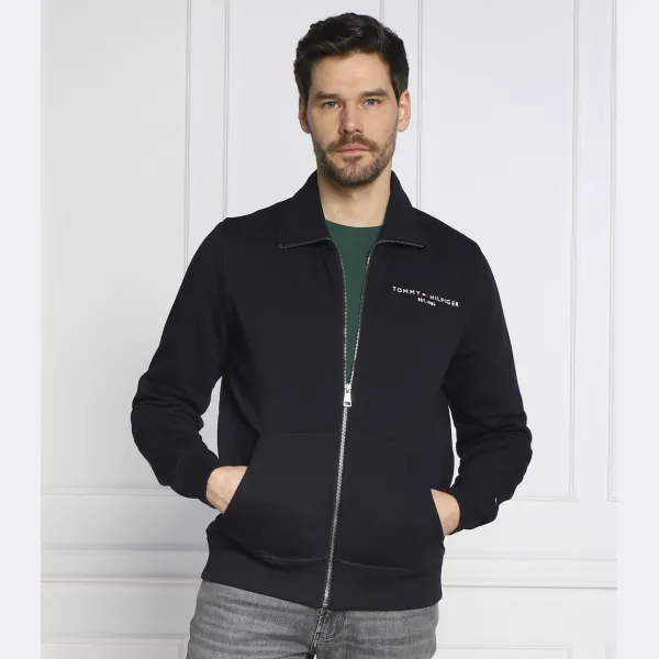 Толстовка классического кроя на молнии с логотипом Tommy Tommy Hilfiger, синий — фото 2