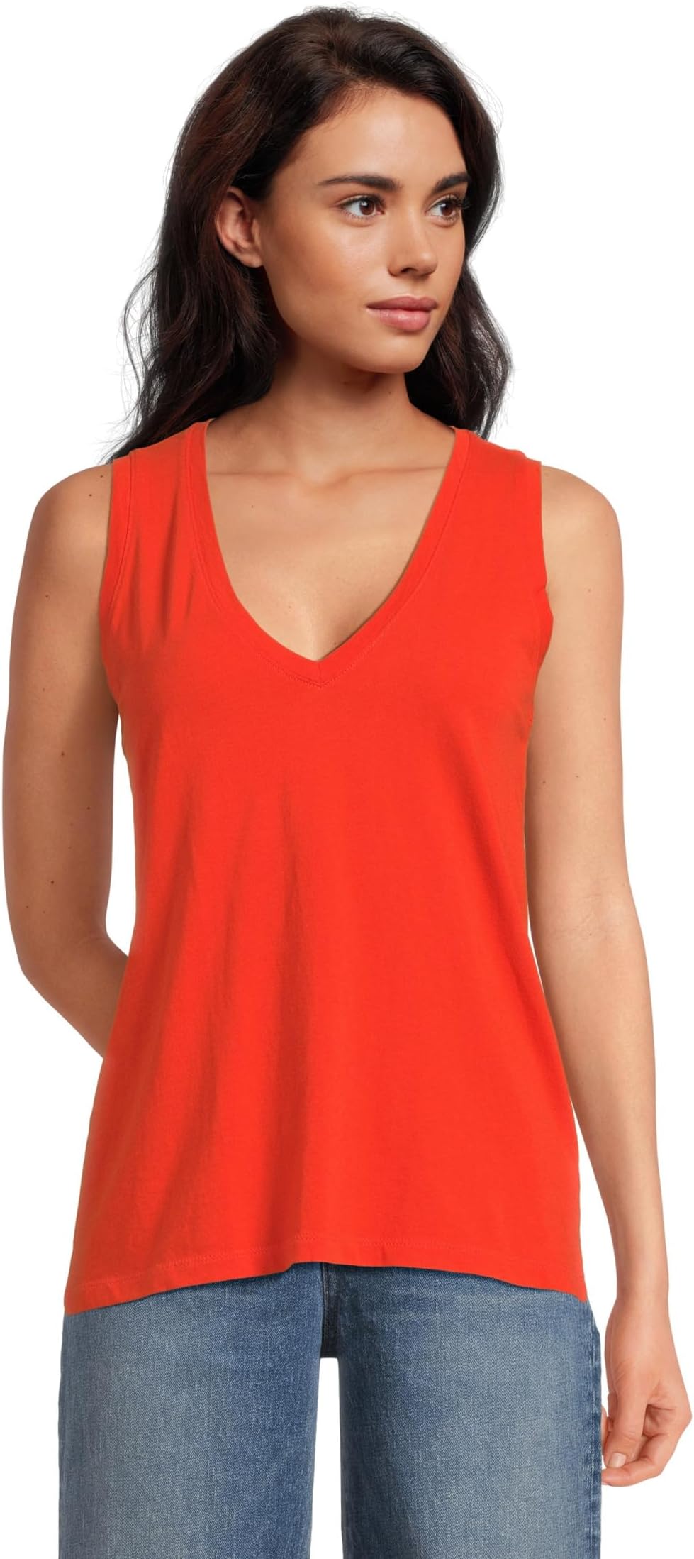 

Топ Madewell Northside V-Neck Tank, цвет Bright Flame