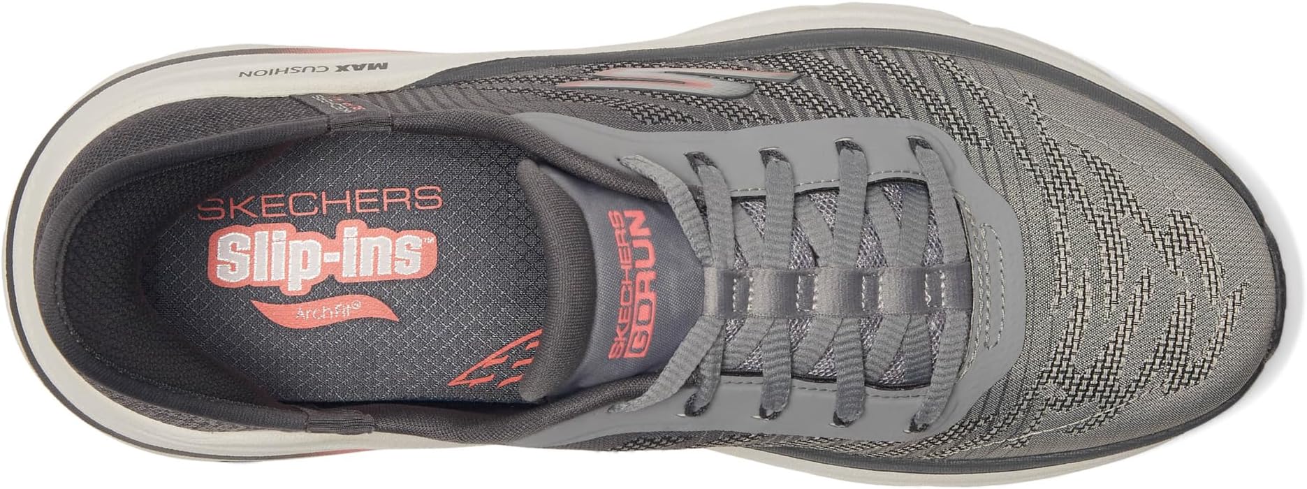 Кроссовки SKECHERS Max Cushioning Arch Fit 2.0 Adelphi Hands Free Slip-Ins, цвет Gray/Coral — фото 2
