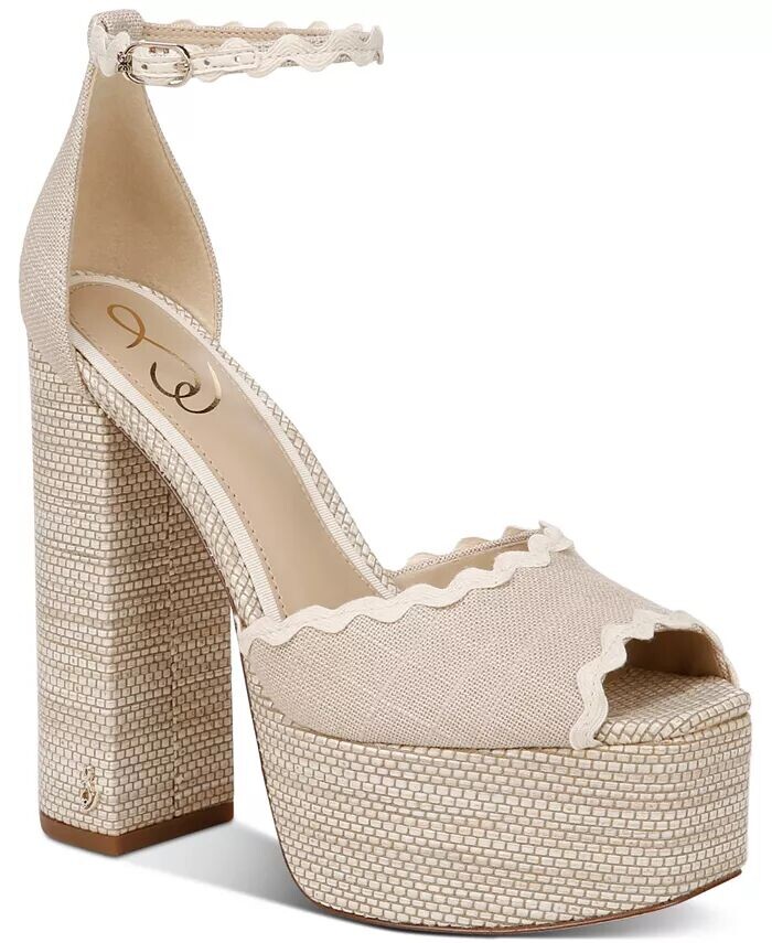 

Женские классические сандалии на платформе с ремешком на щиколотке Kori Sam Edelman, бежевый
